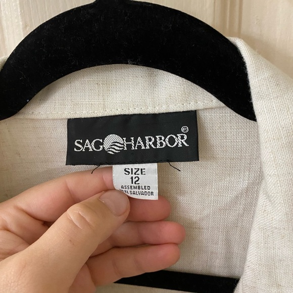 Vintage Cream linen oversized blazer - Picture 3 of 3